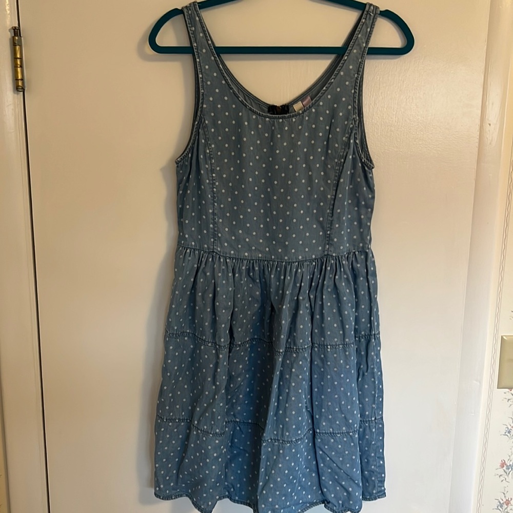 🎉2FOR$10🎉 
Alya denim polka dot dress
